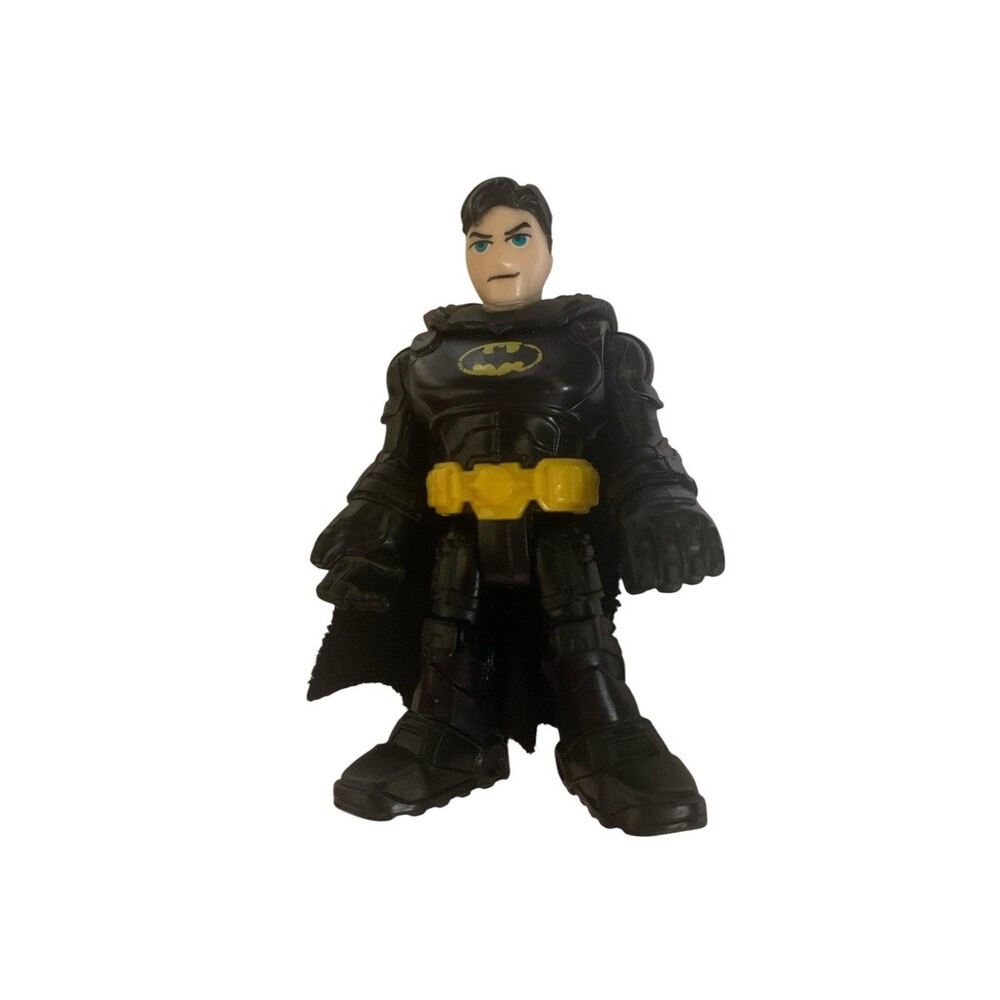Imaginext DC Super Friends Batman Black Yellow Figure With Cape 3" Bat Man Toy